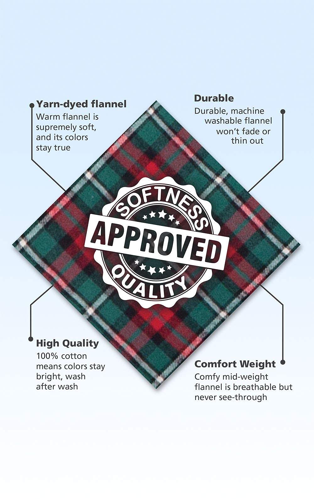 PajamaGram Christmas Pajamas For Family, Red & Green Plaid, Pets LG