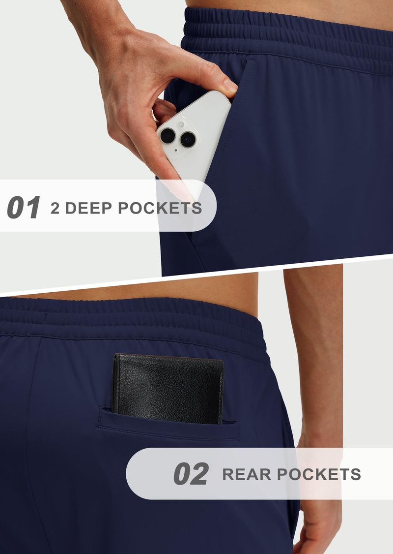 M MAELREG Men's Workout Pants with Pockets Lightweight Stretch Joggers for Running Soccer Gym Mens Joggers Navy