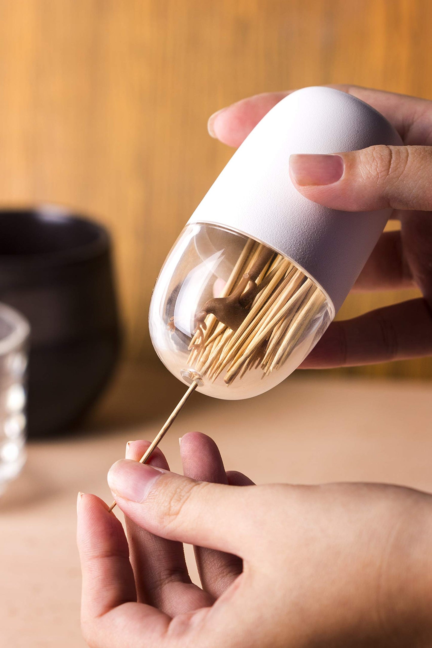 QUALY Deer Meadow Toothpick Holder - Unique Home Design Decoration - Unusual Gift - BPA-Free Cool Kitchen Gadgets - Modern Home Decor