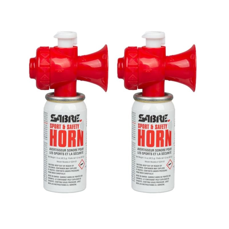 SABRE Sport and Safety Horn, 130 dB Air Horn, 60 ¼ Second or 25 ½ Second Bursts, Audible Up To 1/2-Miles (804-Meters), Perfect for Use at Sporting Events, Boating, Camping, Hiking