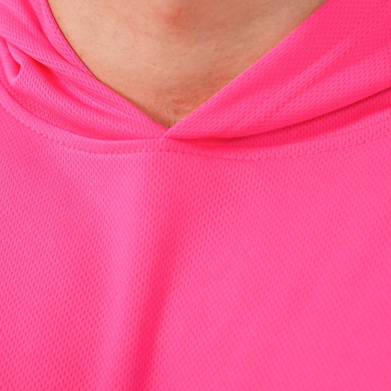 ProtectX High Visibility Sun Protection Lightweight Long Sleeve Hoodie, UPF 50+ Quick-Dry, SPF UV Shirt, Active Wear - Pink, Large