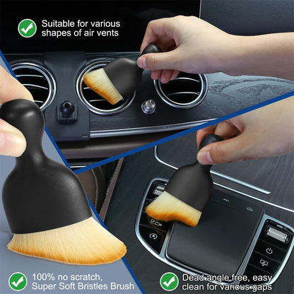 Fitosy Car Interior Duster Detail Brush Cleaning Gel Kit, Soft Dash Vent Dusting Slime Putty Detailing Brushes Accessories Essentials Supplies Tools for Auto,Truck,SUV,RV