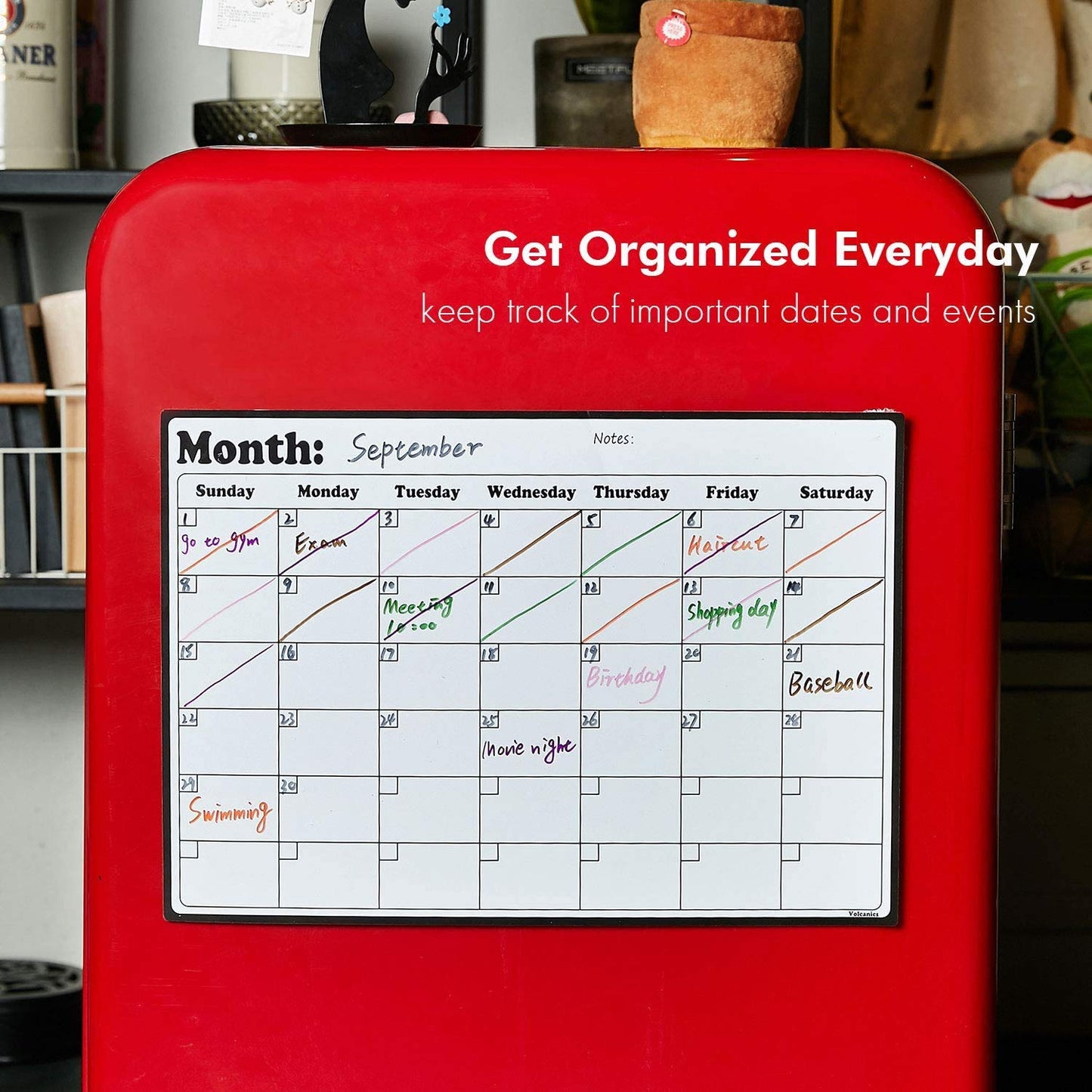 Fridge Calendar Magnetic Dry Erase Calendar Whiteboard 2025 Calendar for Kitchen Refrigerator Smart Planners