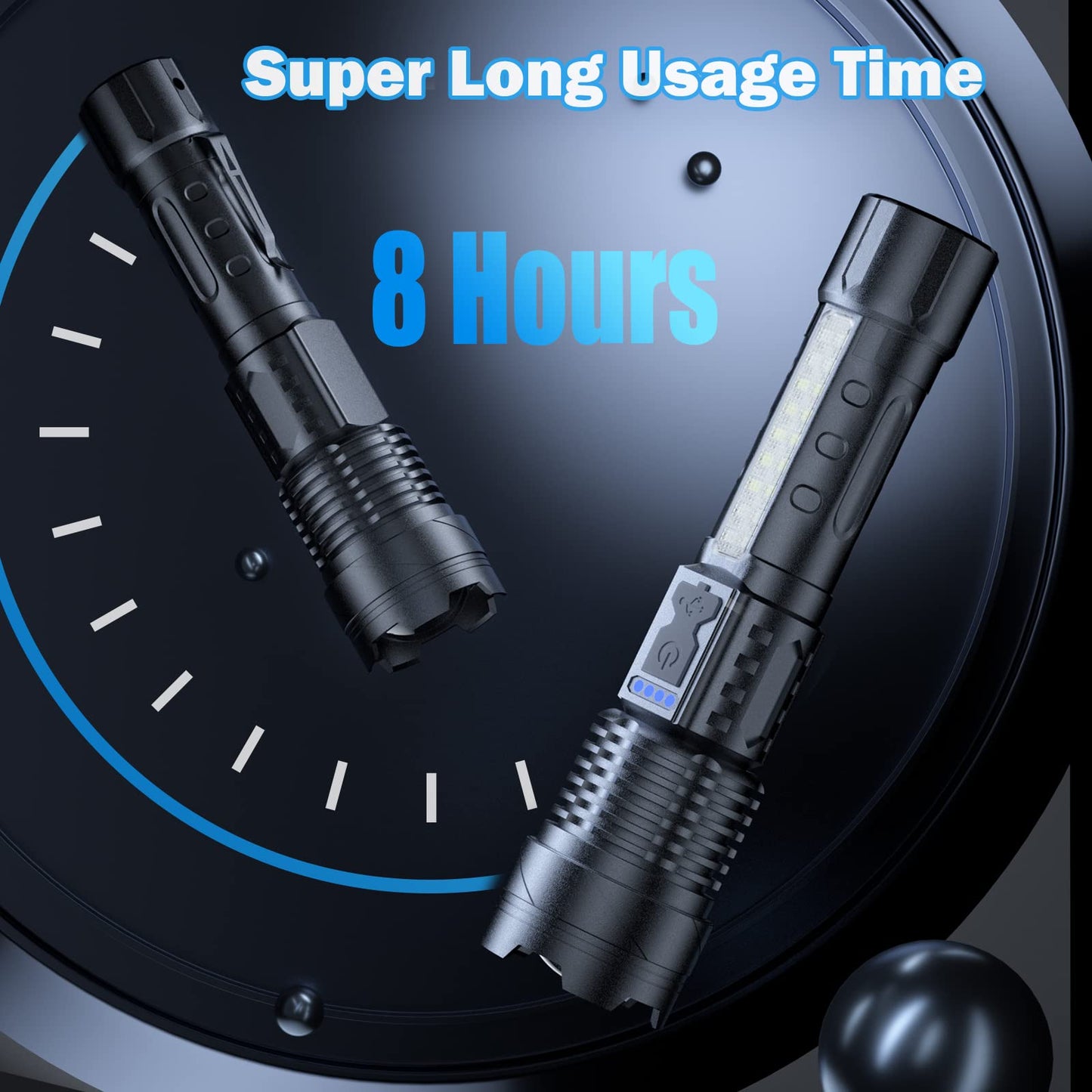 Cinlinso Flashlight High Lumens Rechargeable 2 Pack, 990000 Lumen Super Bright Led Flashlights with 7 Light Modes, IPX6 Waterproof, Powerful Handheld Flash Light for Camping Home Emergencies