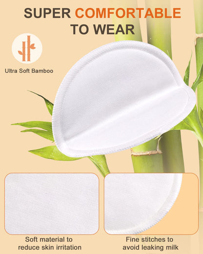 Lictin 12 pcs (6 Pairs) Nursing Pads Set Nursing Pads Washable Organic Bamboo Nursing Pads Reusable Nursing Pads Washable Soft Absorbent Nursing Pads with 1 Laundry Bag and 2 Organza Bags