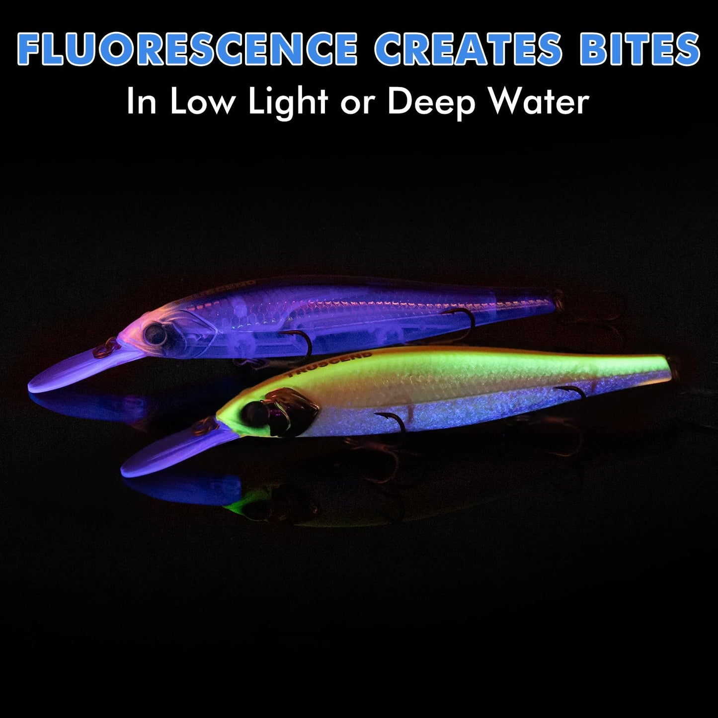TRUSCEND Fishing Lures, Precision-Engineered Minnow with Sound, Flash & Irresistible Action, Cast Farther, Glow Brighter and Rattle Louder Jerkbaits Spoons for Bass Walleye Pike Catfish