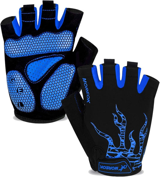 Cycling Gloves for Men & Women - 5MM Gel Pad Half Finger Bike Gloves for Cycling, Weight Lifting & Outdoor Sports