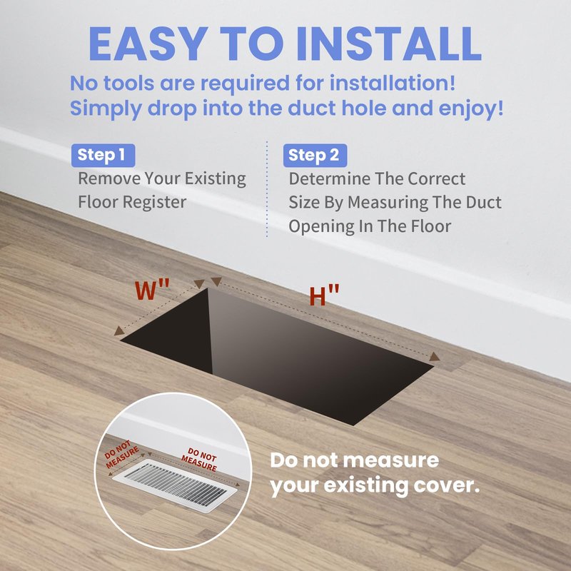 Howeall 4x10 Inches Heavy Duty Walkable Floor Register - Easy Adjust Air Supply Lever Decorative Floor Vent Covers - Boston Design Vent Covers for Home - Antique Brass