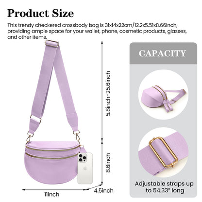 Nylon Crossbody Bags Bum Bag for Women Large Sling Bag Purse with Adjustable Strap（Black）