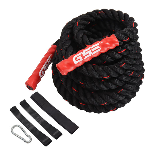 GSE Games & Sports Expert Gym Battle Rope, Heavy-Duty Workout Ropes for Indoor & Outdoor Workout. Exercise Rope for Strength Training - 30, 40, 50 Feet Lengths Available