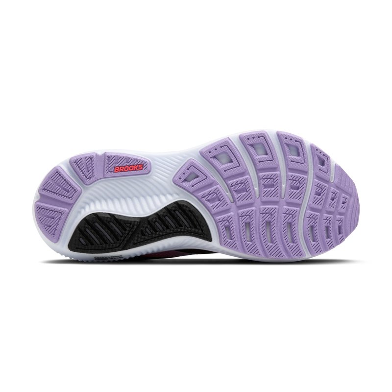 Brooks Women’s Ghost 17 Neutral Running Shoe - Black/Purple/Coral - 5 Medium