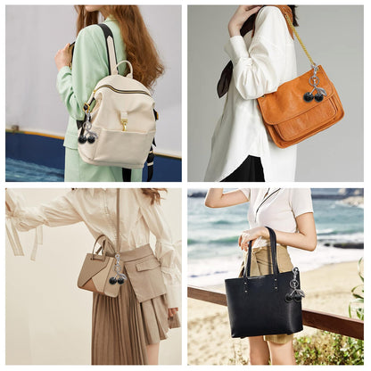 EIOYUMY Cherry Keychain Pendant Bag Charm for Women, Shiny Resin & Metal Accessories for Purses and Handbags (Black)