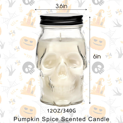 Gothic Skull Candle, Large Skull Candle Halloween Gothic Decorations for Home Table Bar Indoor Room,Scary Halloween Decorations Indoor White