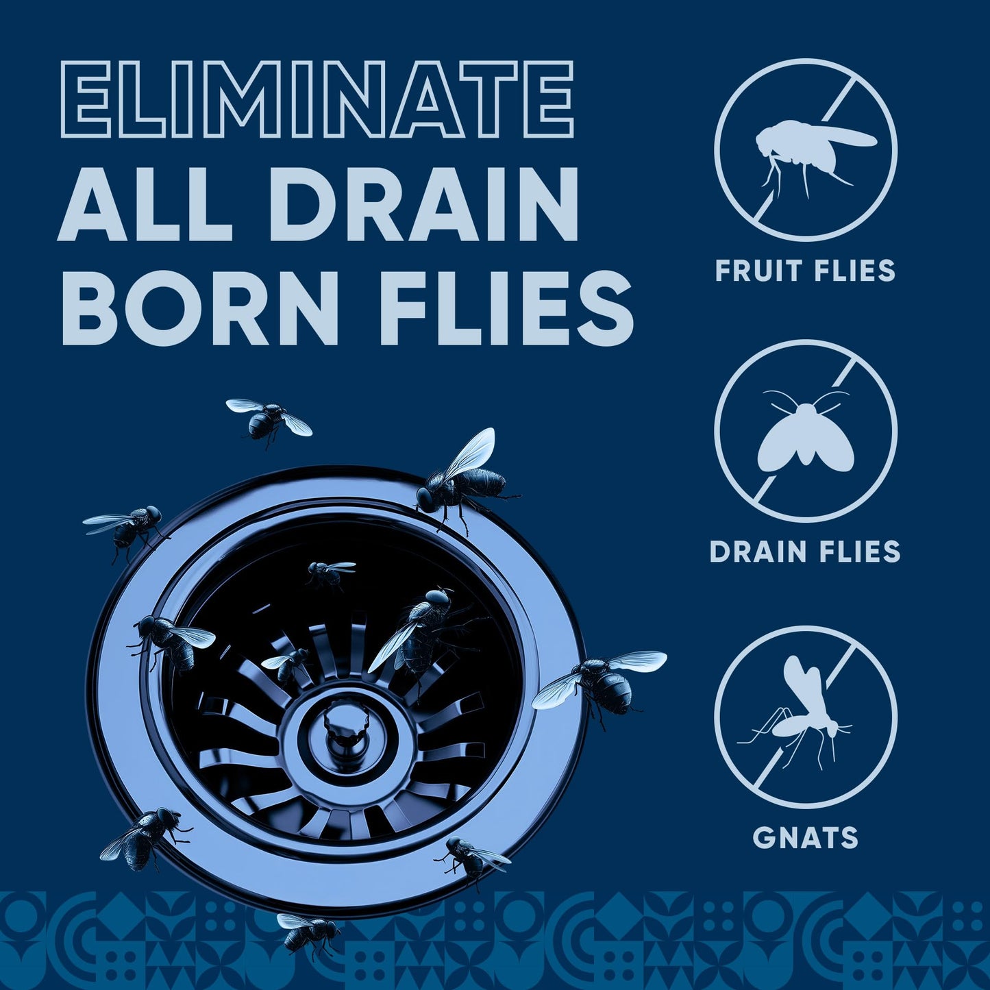 Fruit Fly Drain Treatment | Drain Fly Eliminator | All-Natural, Eliminates Gnats, Sewer Flies and More - Works in All Drains - 64 Fl Oz