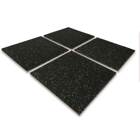 MYOYAY Gym Flooring Rubber Floor Tiles 25MM 4PCS Eco-Sports Interlocking Tiles 20"x20"x1” Thick Interlocking Gym Rubbers Flooring Mats Heavy Duty Rubber Exercise for Equipment and Workouts