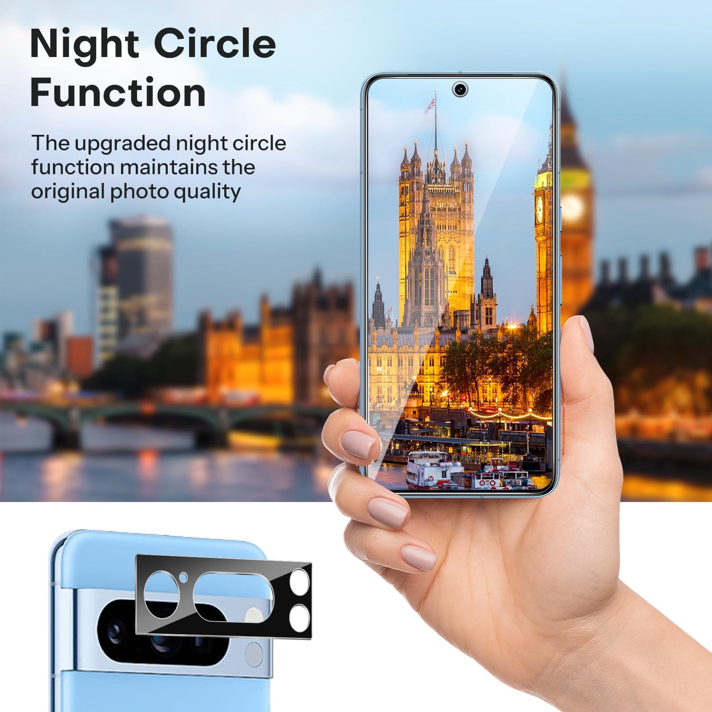 OMOTON 3+2 Pack for Google Pixel 9 Pro XL Screen Protector 6.8 Inch, 3 Tempered Glass Film & 2 Camera Lens Protector, Bubble-free, HD Clear, Not for 9 Pro/ 9