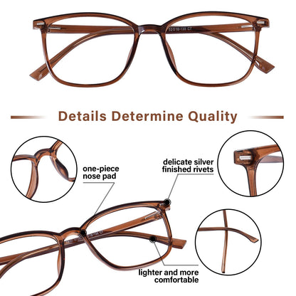 FONHCOO Blue Light Blocking Glasses Women Men TR90 Fashion Frame Computer Blue Light Glasses Anti UV Glare (Upgrade)