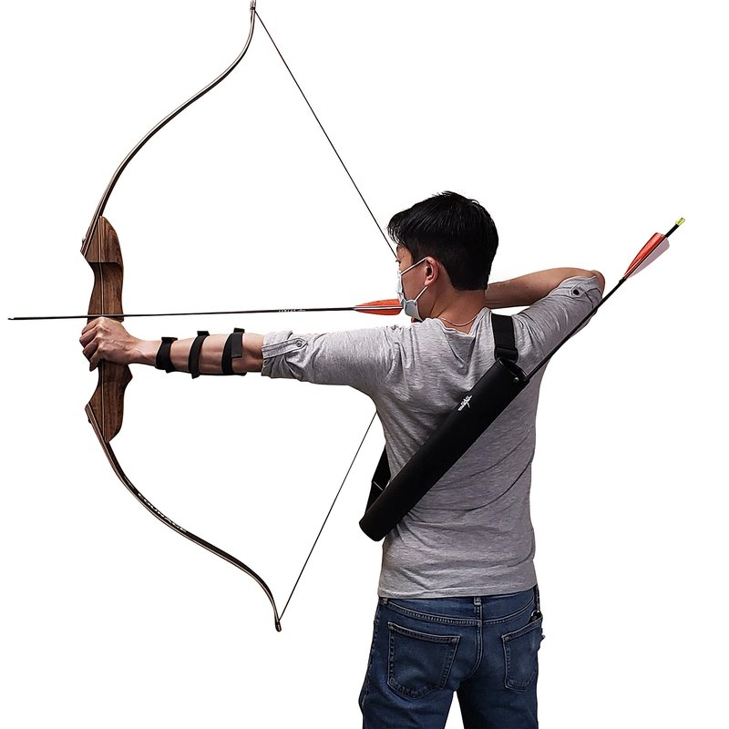 SAS Southland Archery Supply Leather Tube 17" Hip Quiver Arrow Holder with Belt Clip (Hip/Back Quiver 2-in-1)