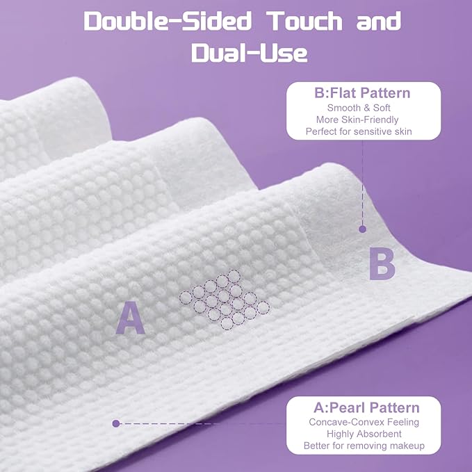 Disposable Face Towel 400 Count, Soft Cotton Face Towels, Dry Wipes Facial