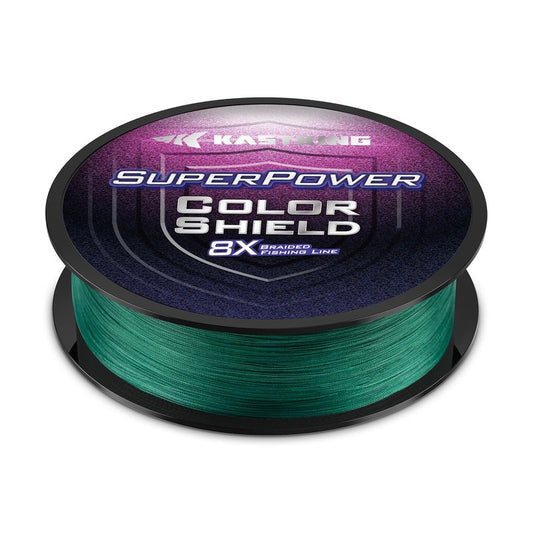 KastKing Superpower ColorShield Braided Fishing Line, Moss Green,8LB,500Yards,X8