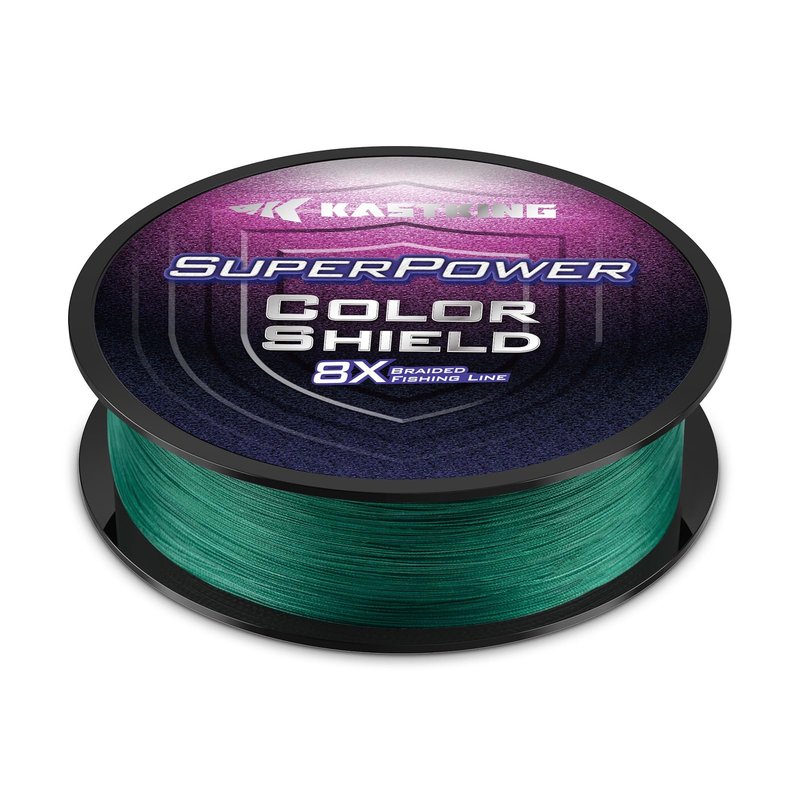KastKing Superpower ColorShield Braided Fishing Line, Moss Green,30LB,300Yards,X8