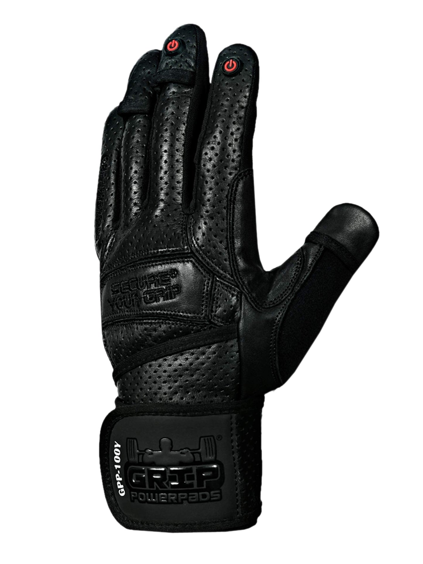 Elite Leather Gym Gloves with Built in 2" Wide Wrist Wraps Grip & Design for Weightlifting Power Lifting Bodybuilding & Strength Training Workout Exercises