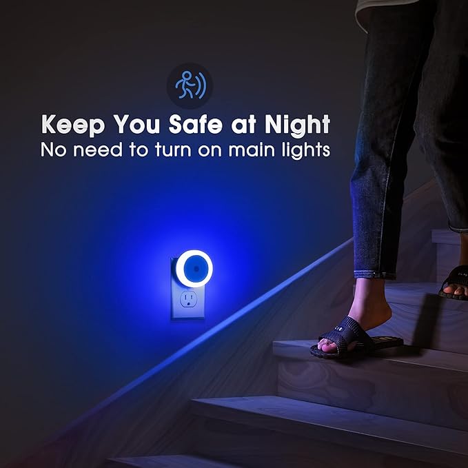 Briignite 2 Pack Blue Night Light, LED Night Light for Kids & Adults, Plug In, 60LM, 0.6W