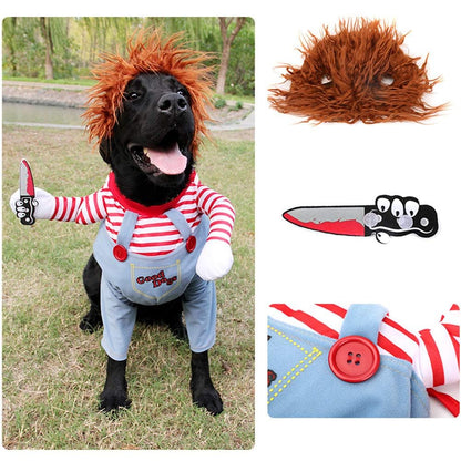 NACOCO Dog Awful Costume Pet Halloween Clothes Cat Cosplay Party Suit Funny Dog Costume Small to Large Dogs(L)