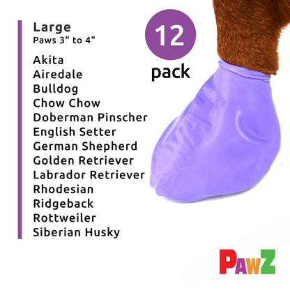 Large Pawz Durable All Weather Dog Boots (12 boots)