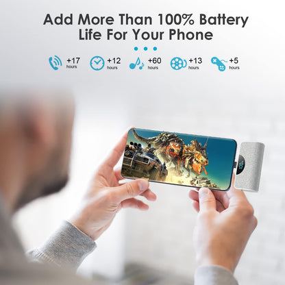 Mini Portable Charger USB-C Power Bank 5200mAh,Ultra Compact LCD Display Battery Pack Backup Charger Compatible with iPhone 17/17 Air/17 Pro/17 Pro Max/16/16 Plus/16 Pro Max/15 Series,Samsung-Green