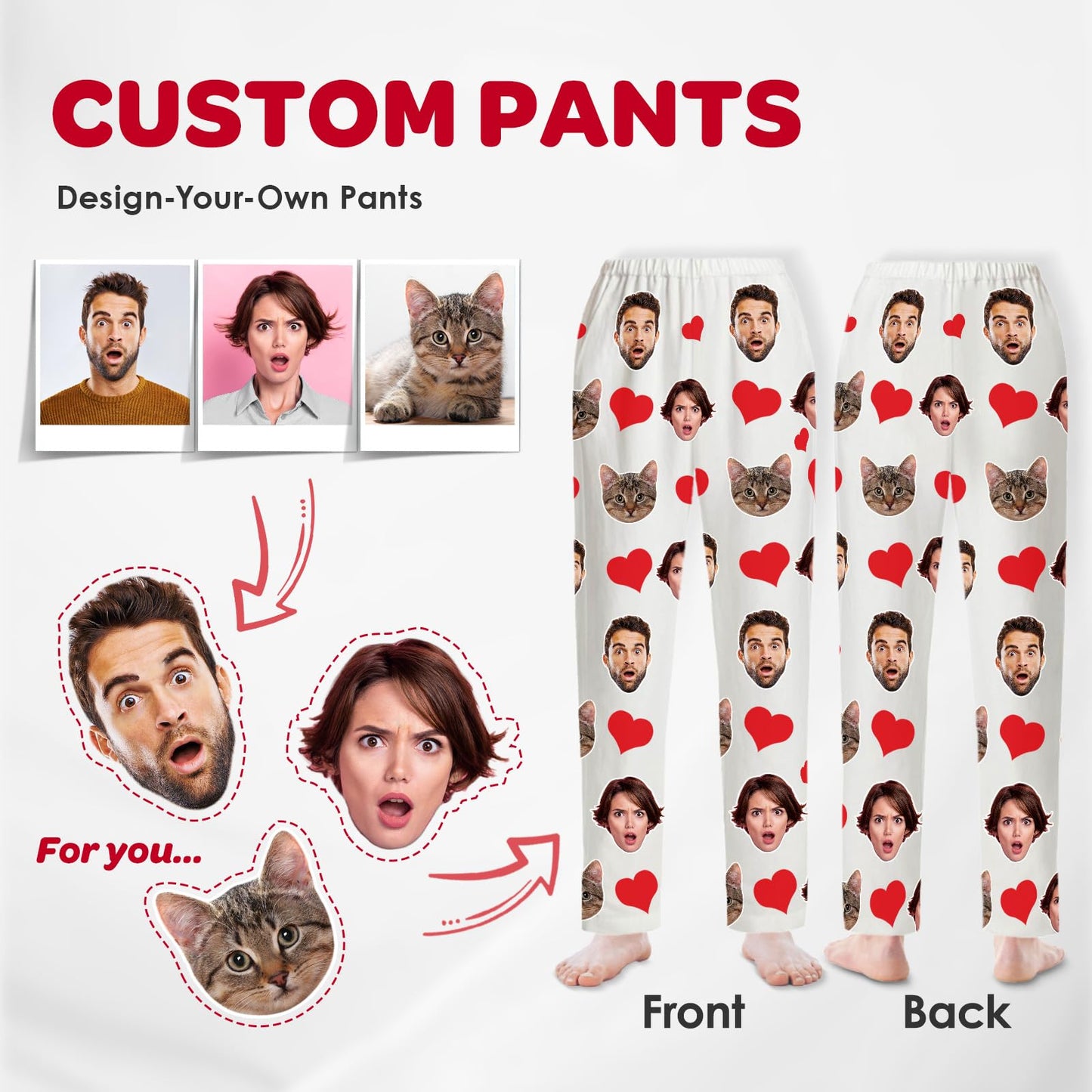 Bemaystar Custom Pajama Pants with Photo Men Women,Engagement Gifts for Couples,Personalized Widding Gifts