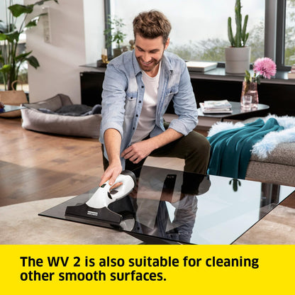 Kärcher Window Vac WV 2 Plus, Battery Running Time: 35 min, LED Display for Battery Status, Suction Nozzle: 280 mm, Spray Bottle with Microfibre Cloth, 20 ml Window Cleaner Concentrate