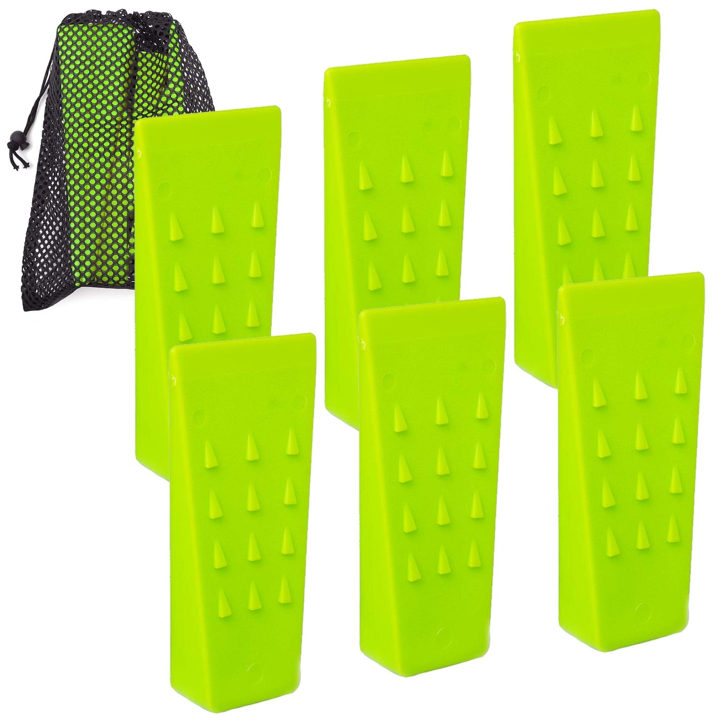 AR-PRO 6 Pack Tree Felling Wedges with Spikes for Safe Tree Cutting – 5.5” Wedges with Storage Bag; 6 Felling Dogs to Guide Trees Stabilize and Safely to Ground for Loggers and Fallers