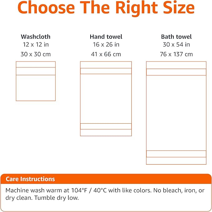 Amazon Basics Fade-Resistant 100% Cotton Bath Towel, Machine Washable