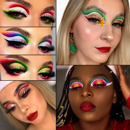 BEUSELF Neon Eyeshadow Palette, Highly Pigmented 54 Color Matte Shimmer Glitter Blacklight Makeup Pallet Glow In the Dark, Long Lasting Waterproof Rainbow Uv Colorful Eye Shadow for Rave,Party,Cosplay