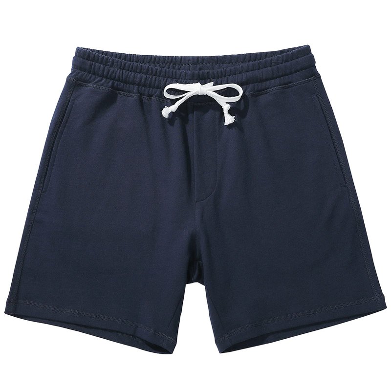 AMY COULEE Mens Athletic Workout Shorts 5.5" Cotton Casual Shorts Elastic Waist Joggers Sports Sweat Shorts (Navy, XXL)
