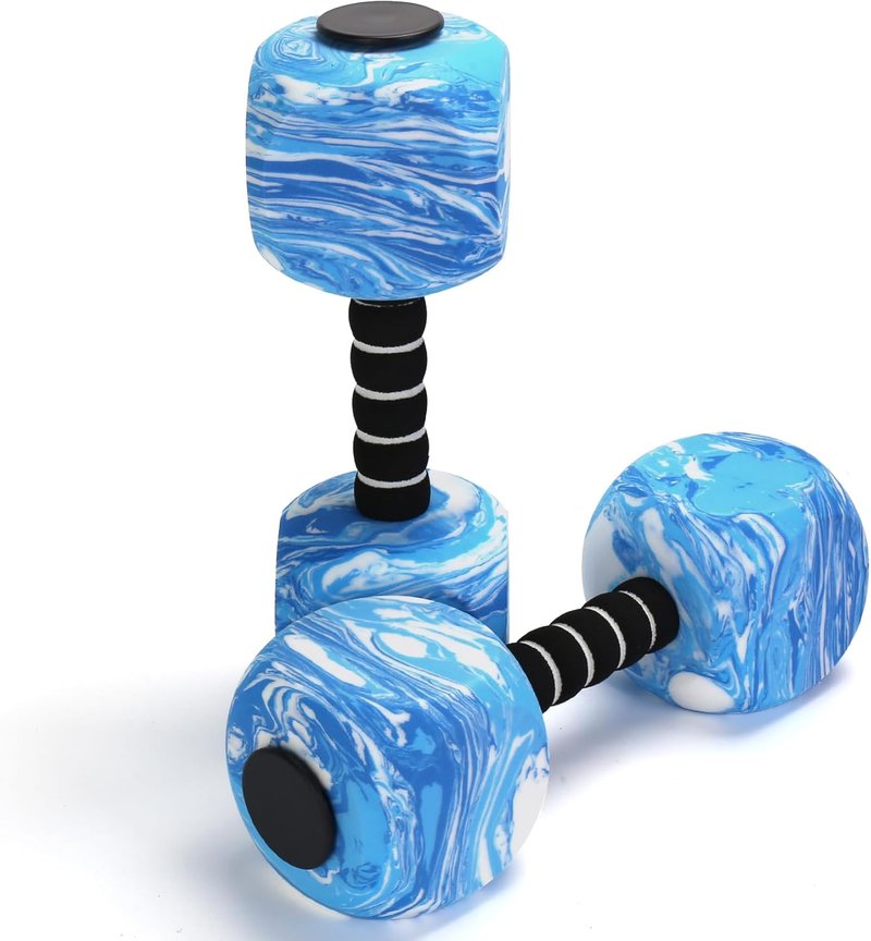 Water Dumbbells - 2-Pack EVA Foam Aquatic Exercise Barbells for Men, Women & Youth | Perfect for Water Workouts