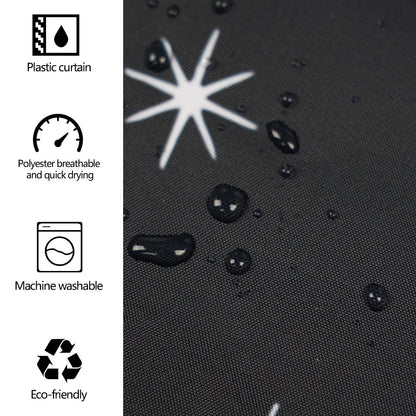 Mloabuc® Happy Halloween Shower Curtain 72x72inch Gothic Black White Sugar Skull Skeleton Witchy Shower Curtain Spooky Bathroom Set Moon Crow Bathtub Accessoriess Decor, Sets with 12 Hooks