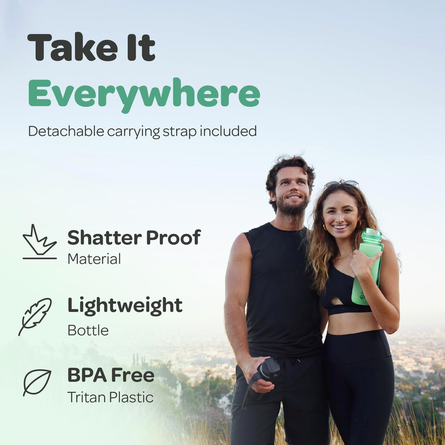 Hydracy Water Bottle with Time Marker -Large 32 oz BPA Free Water Bottle & No Sweat Sleeve -Leak Proof Gym Bottle with Fruit Infuser Strainer & Times to Drink -Ideal for Fitness Sports & Outdoors