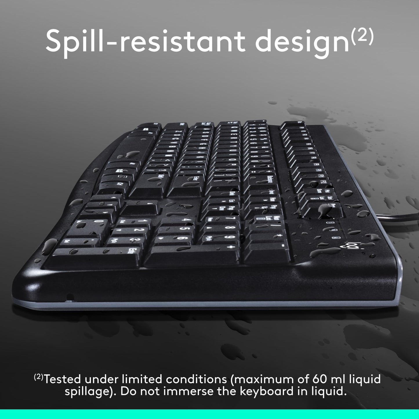 Logitech MK120 Wired Keyboard and Mouse Combo for Windows, Optical Wired Mouse, Full-Size Keyboard, USB Plug-and-Play, Compatible with PC, Laptop, QWERTY UK English Layout - Black