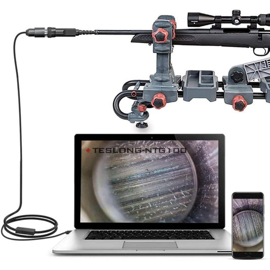 Teslong Rifle Borescope | Bore Camera for Gun Cleaning - Visual Barrel Inspection Tool for .20 Caliber & Larger | 45-Inch Flexible Design with 3 Right-Angle Mirrors and Carrying Case