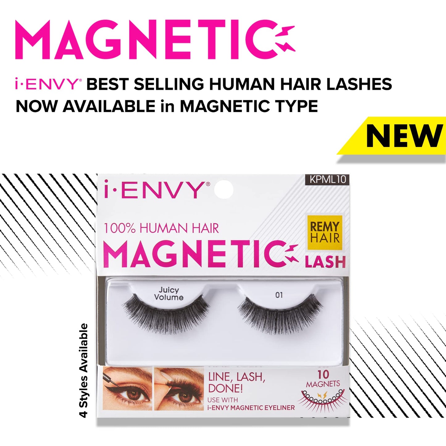 i•ENVY Magnetic Human Hair Lashes Double Strength Reusable Lashes Easy To Apply, Everyday Wearable False Eyelashes