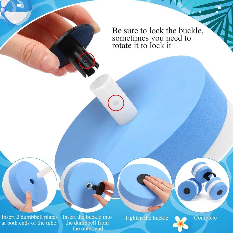 Water Dumbbells for Pool Exercise | EVA Foam Resistance Weights with Handle for Aqua Therapy & Fitness
