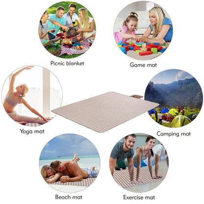 FashionLive Beach Blanket Extra Large Picnic Blanket Sand Free Waterproof Outdoor Indoor Blanket Lightweight Easy Fold Handy Mat Portable Beach Mat for Camping Hiking Travel Park Grass