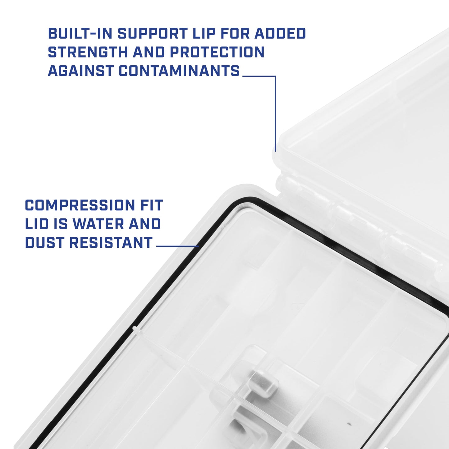 Sheffield 12722 Storage Bins With Lids, 2-Pack Stackable Storage Bins, Made in USA, Lockable and Water-Resistant Containers with Lids, Plastic Containers for Home, Classroom, and Dorm