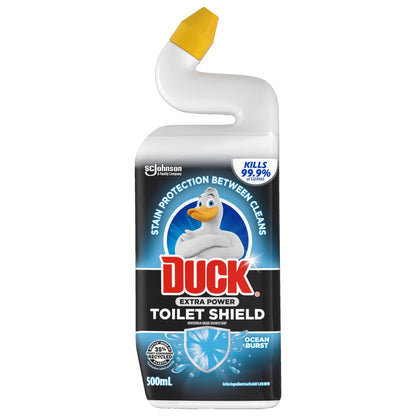 Duck Extra Power Liquid Toilet Cleaner, Stain Remover and Toilet Bowl Freshener, Ocean Burst Fragrance, 500mL