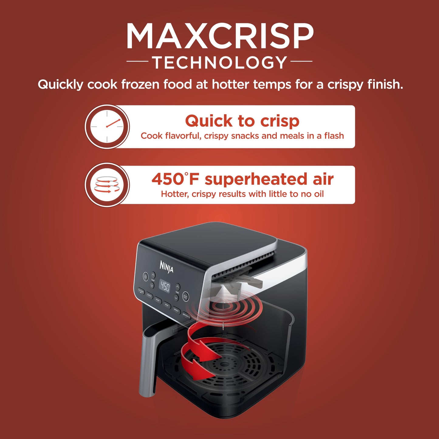 Ninja | Air Fryer | 4 QT Capacity | 4-in1 Roast, Crisp, Roast, Reheats, & Dehydrates | Dishwasher Safe Parts | Includes 20 Easy & Healthy Recipes | Compact | Grey | AF101