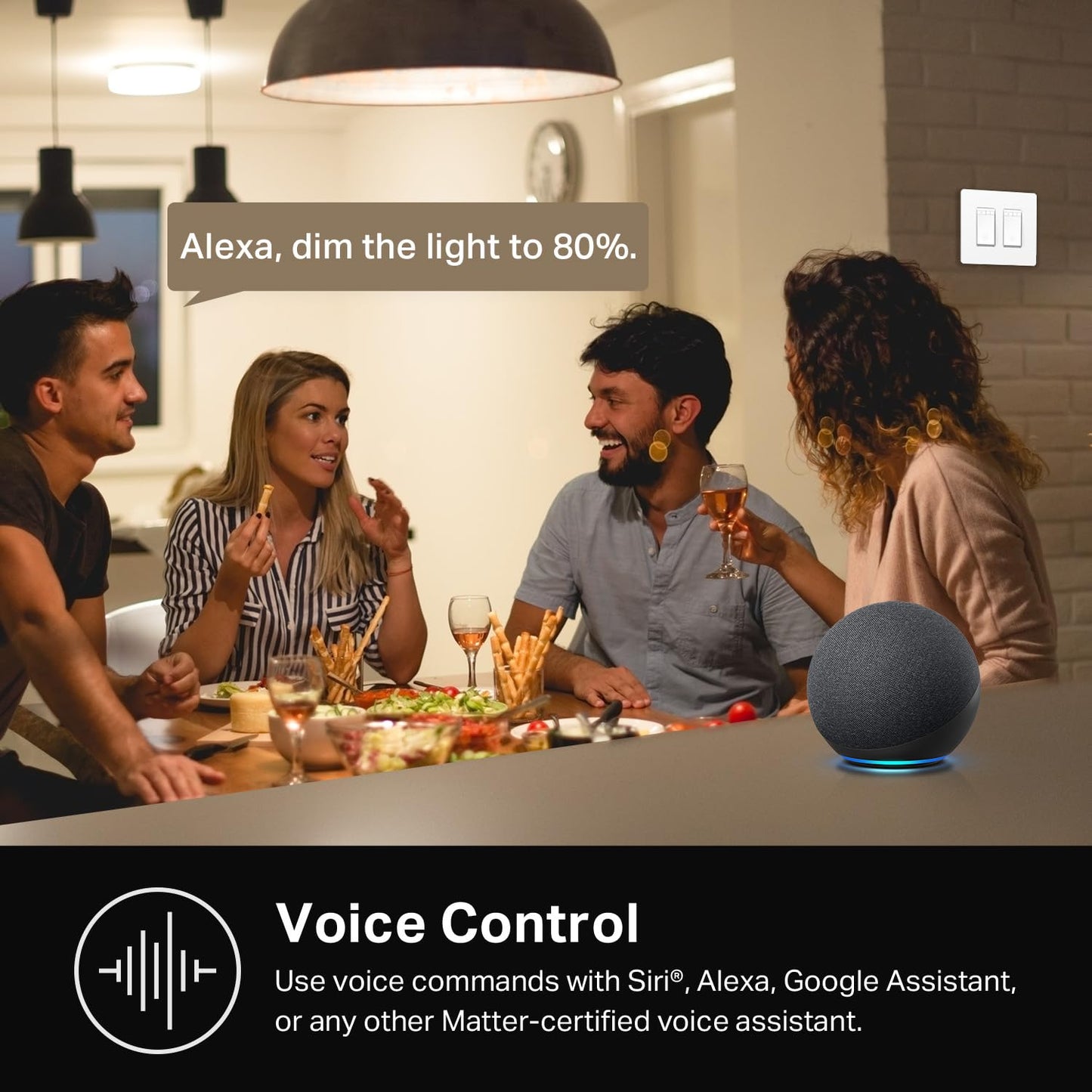 Kasa Smart Switch 2-Gang HS200-2, Single Pole,Neutral Wire Required, 2.4GHz Wi-Fi Light Switch Compatible with Alexa and Google Home, UL Certified, No Hub Required, White