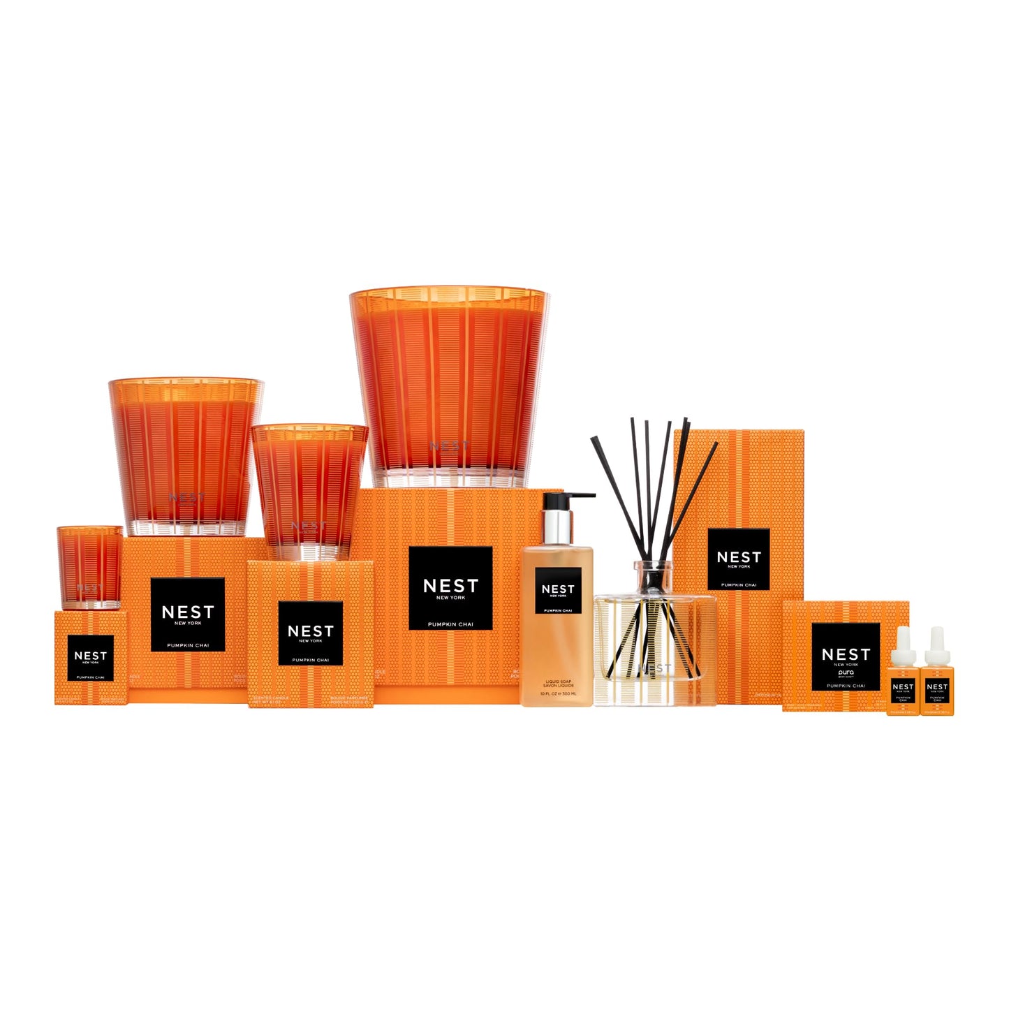 NEST New York Scented Classic Candle, Pumpkin Chai - 8.1 oz - Up to 60-Hour Burn Time - Reusable Glass Vessel