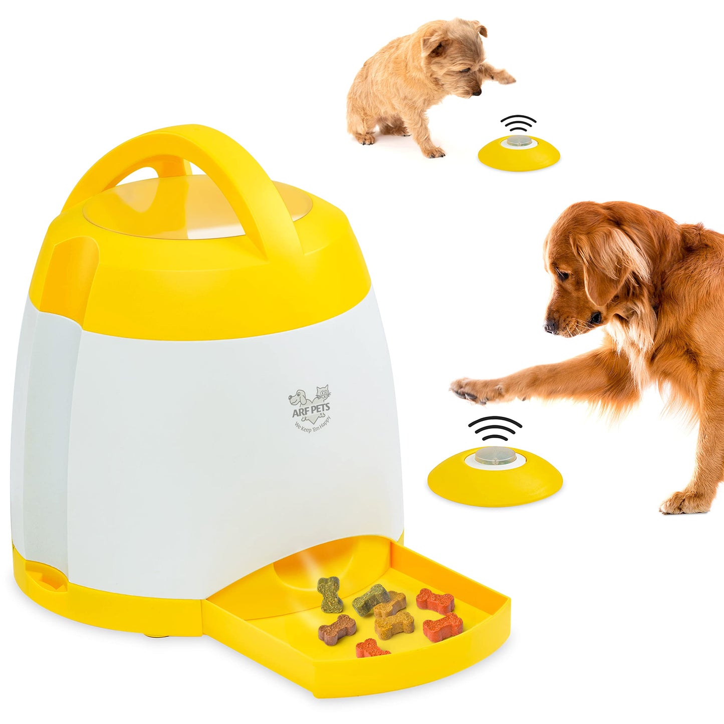 Arf Pets Dog Treat Dispenser with Remote Button – Dog Memory Training Activity Toy – Treat While Train, Promotes Exercise by Rewards, Improves Memory & Positive Training for A Healthier & Happier Pet